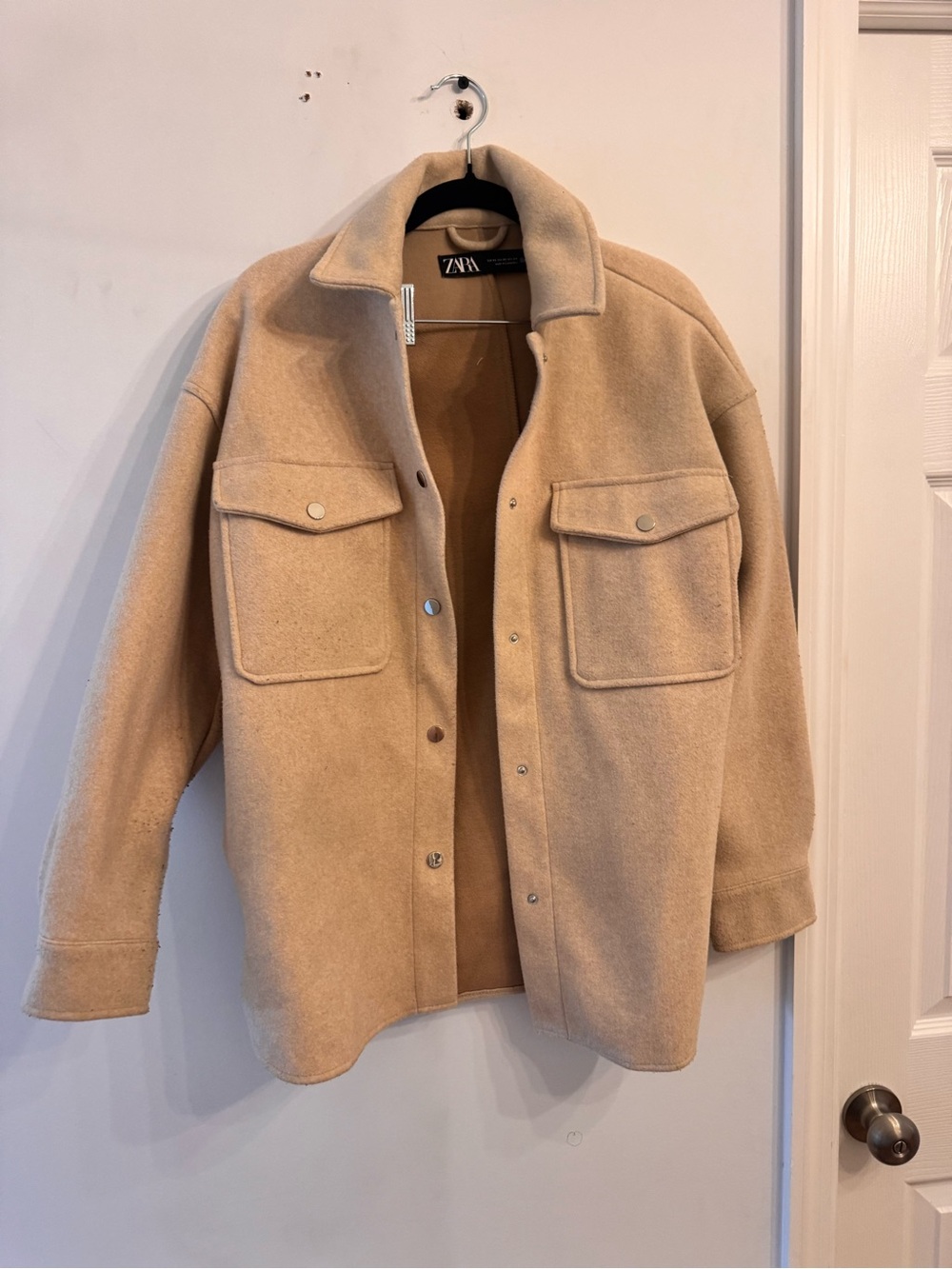 Zara Women’s Beige Camel Shirt Jacket